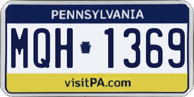 PA license plate MQH1369