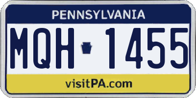 PA license plate MQH1455