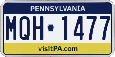 PA license plate MQH1477
