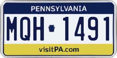 PA license plate MQH1491