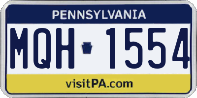 PA license plate MQH1554