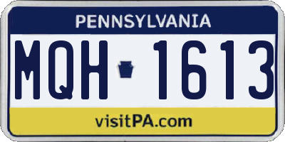 PA license plate MQH1613