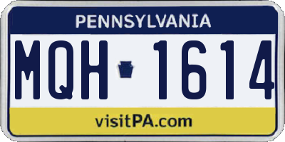 PA license plate MQH1614