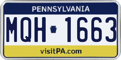 PA license plate MQH1663
