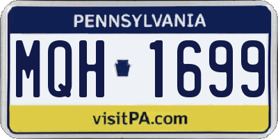 PA license plate MQH1699