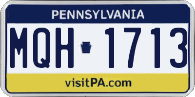 PA license plate MQH1713