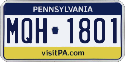 PA license plate MQH1801