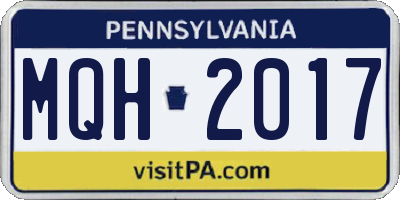 PA license plate MQH2017