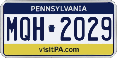 PA license plate MQH2029