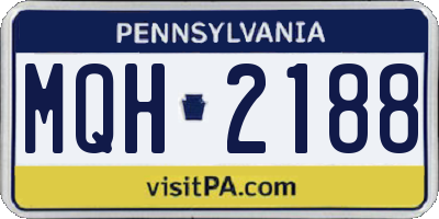 PA license plate MQH2188