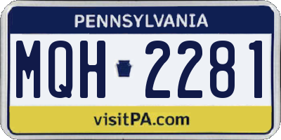 PA license plate MQH2281