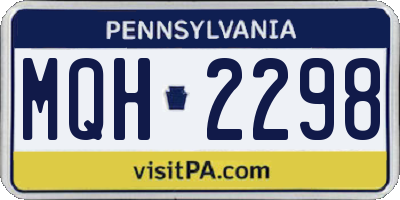 PA license plate MQH2298