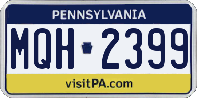 PA license plate MQH2399