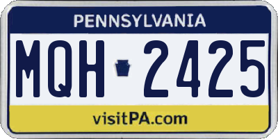 PA license plate MQH2425