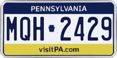 PA license plate MQH2429