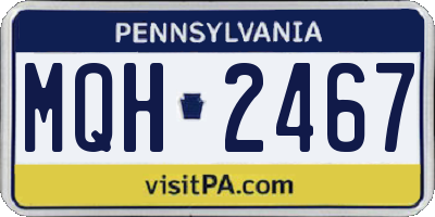 PA license plate MQH2467