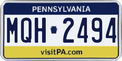 PA license plate MQH2494