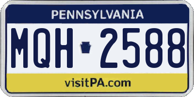 PA license plate MQH2588