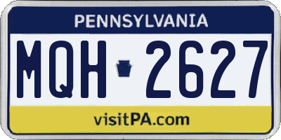 PA license plate MQH2627