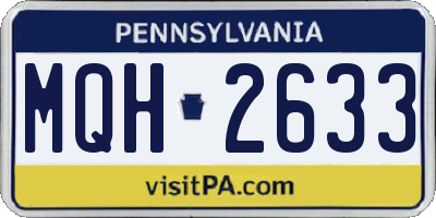 PA license plate MQH2633
