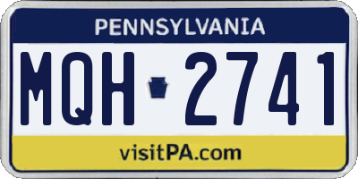 PA license plate MQH2741