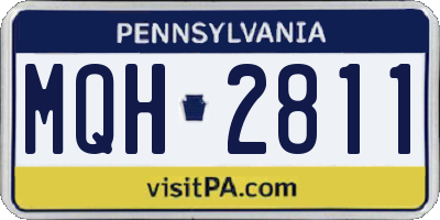 PA license plate MQH2811