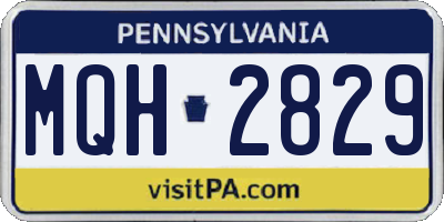 PA license plate MQH2829