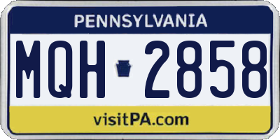 PA license plate MQH2858
