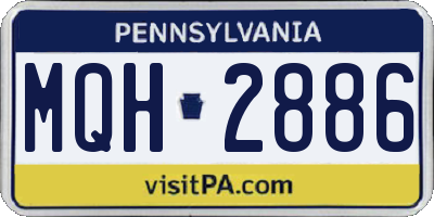 PA license plate MQH2886
