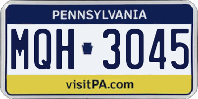 PA license plate MQH3045