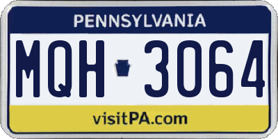 PA license plate MQH3064