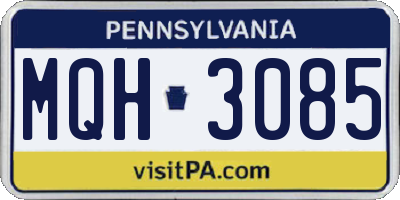 PA license plate MQH3085