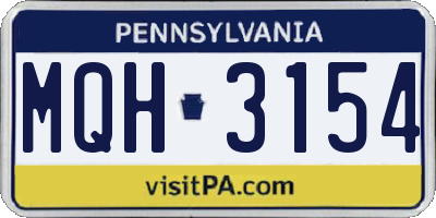 PA license plate MQH3154