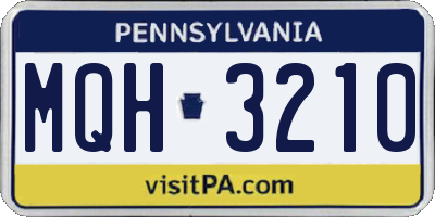 PA license plate MQH3210