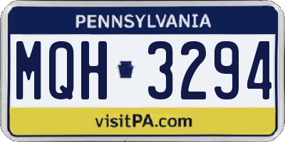 PA license plate MQH3294