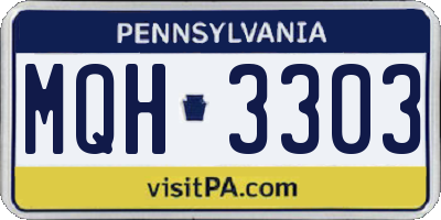 PA license plate MQH3303