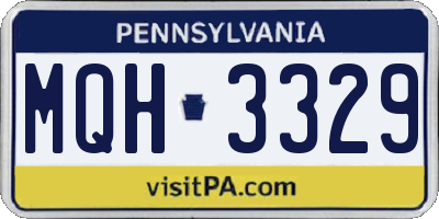 PA license plate MQH3329