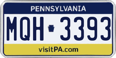 PA license plate MQH3393