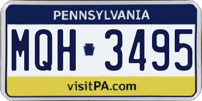 PA license plate MQH3495