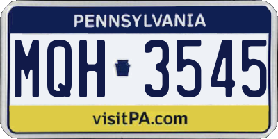 PA license plate MQH3545
