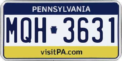 PA license plate MQH3631