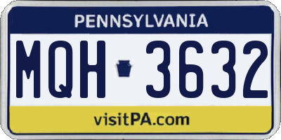PA license plate MQH3632