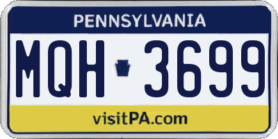 PA license plate MQH3699