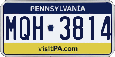 PA license plate MQH3814