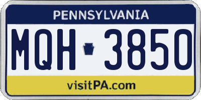 PA license plate MQH3850