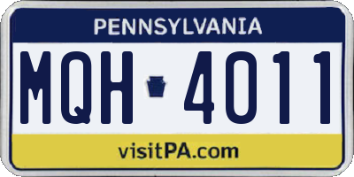 PA license plate MQH4011