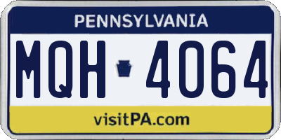PA license plate MQH4064