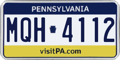 PA license plate MQH4112