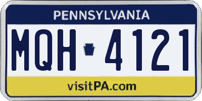 PA license plate MQH4121
