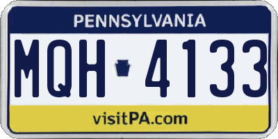 PA license plate MQH4133